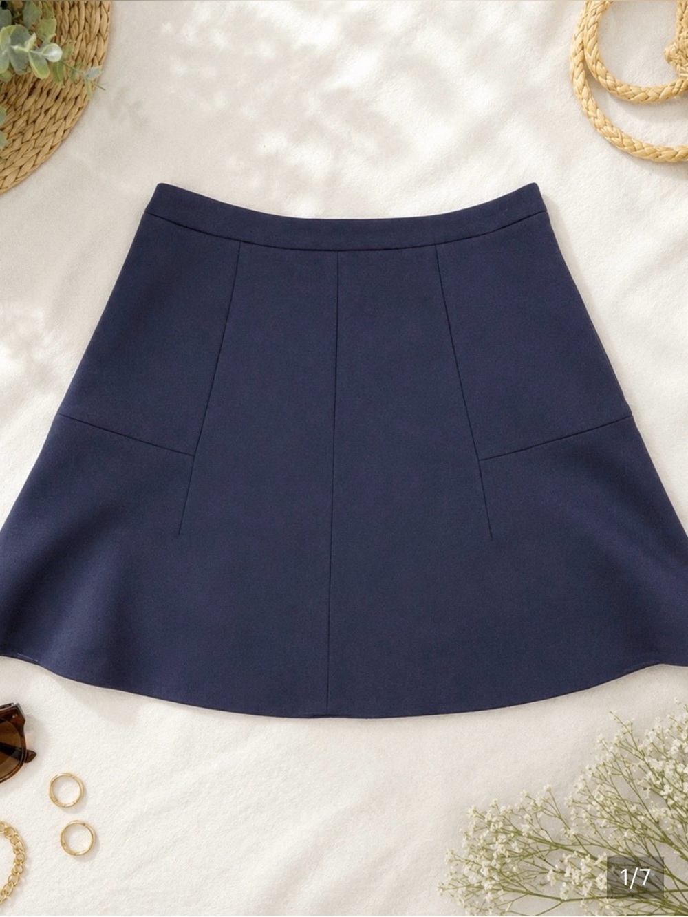 J. Crew Navy & Cream A-Line Mini Skirts-Women's